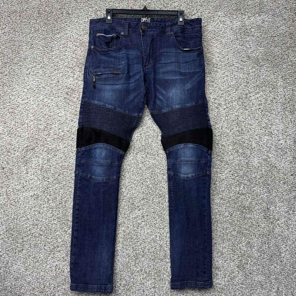 DKS Hin Selvedge Denim Jeans Mens 34x32 Moto Japanese Premium Heavy Stretch City